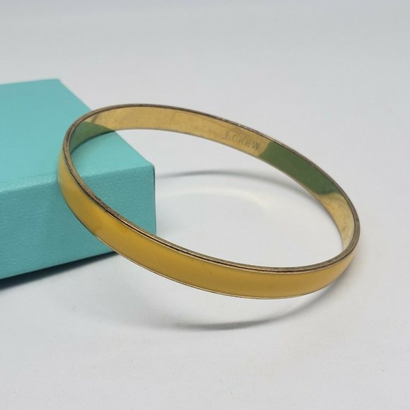 J CREW GOLD TONE YELLOW ENAMEL BANGLE BRACELET - Picture 3 of 7